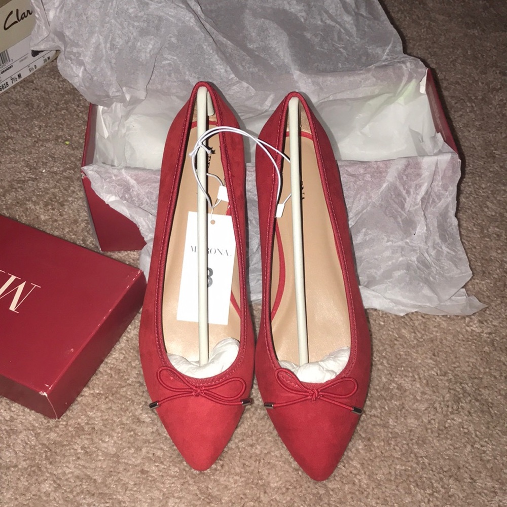 Merona red flats.